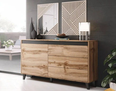 Lord - buffet bas 3 tiroirs et 1 porte 138 cm