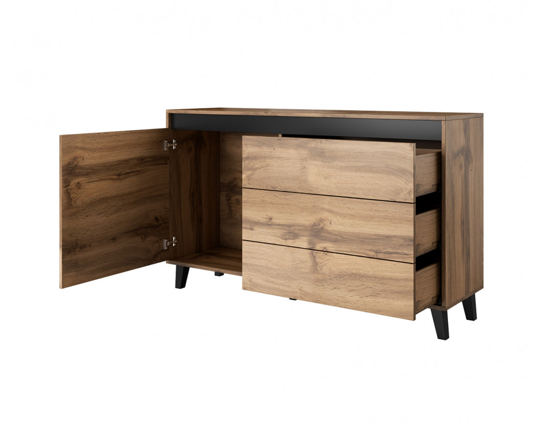 Lord - buffet bas 3 tiroirs et 1 porte 138 cm