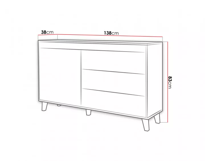 Lord - buffet bas - style industriel - 138 cm