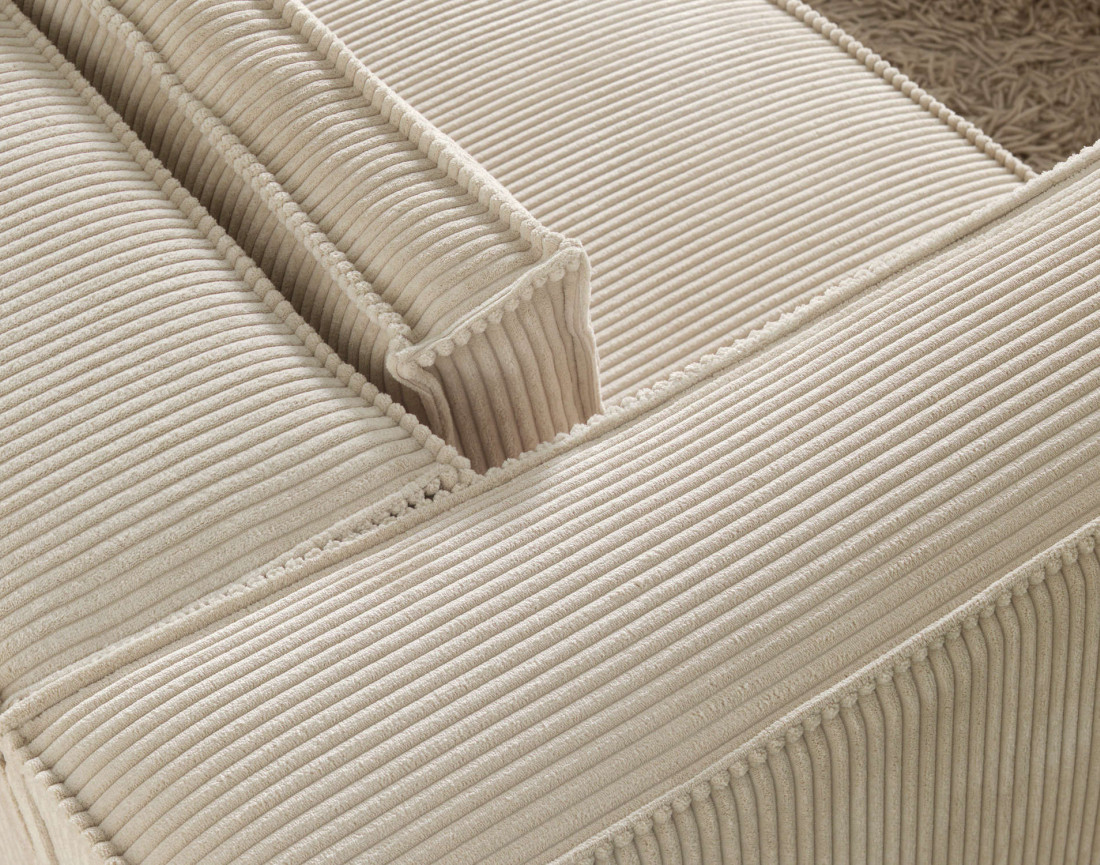 Stella - canapé fixe 3 places - en velours côtelé - style contemporain