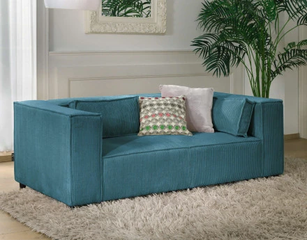 Stella - canapé fixe 2 places - en velours côtelé - style contemporain