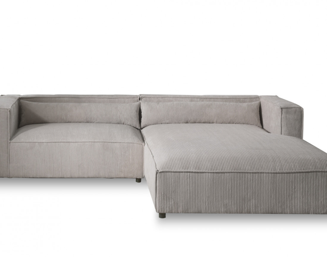 Ela - canapé d'angle droit 4 places en velours côtelé - style contemporain