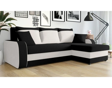 Zelie - Canapé d'angle réversible convertible avec coffre - 4 places - style contemporain