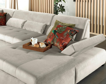 Canapé panoramique d'angle gauche 7 places XXL Vermont - Best Mobilier