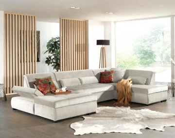 Canapé panoramique d'angle droit 7 places XXL Vermont - Best Mobilier
