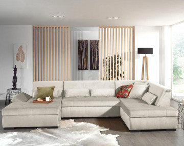Canapé panoramique d'angle droit 7 places XXL Vermont - Best Mobilier
