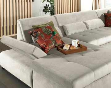 Canapé panoramique d'angle droit 7 places XXL Vermont - Best Mobilier
