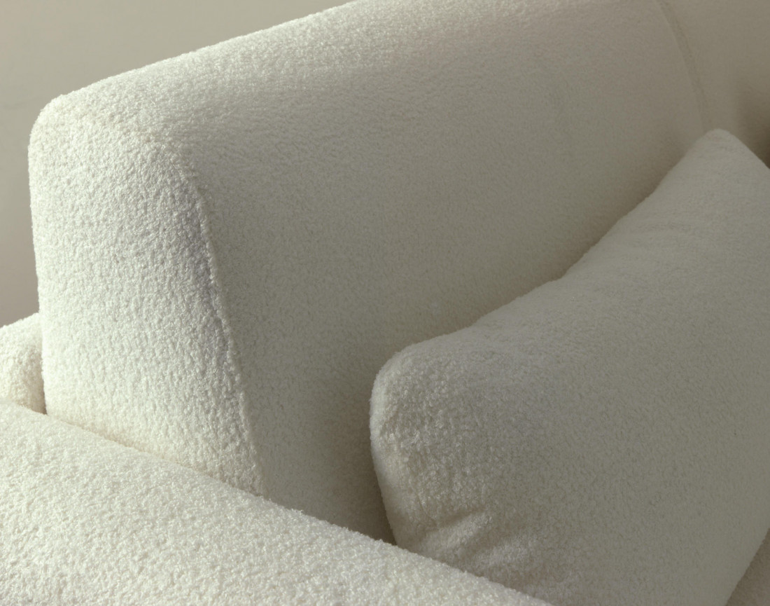 Canapé OWEN 3 places convertible express quotidien en tissu bouclette | Best Mobilier