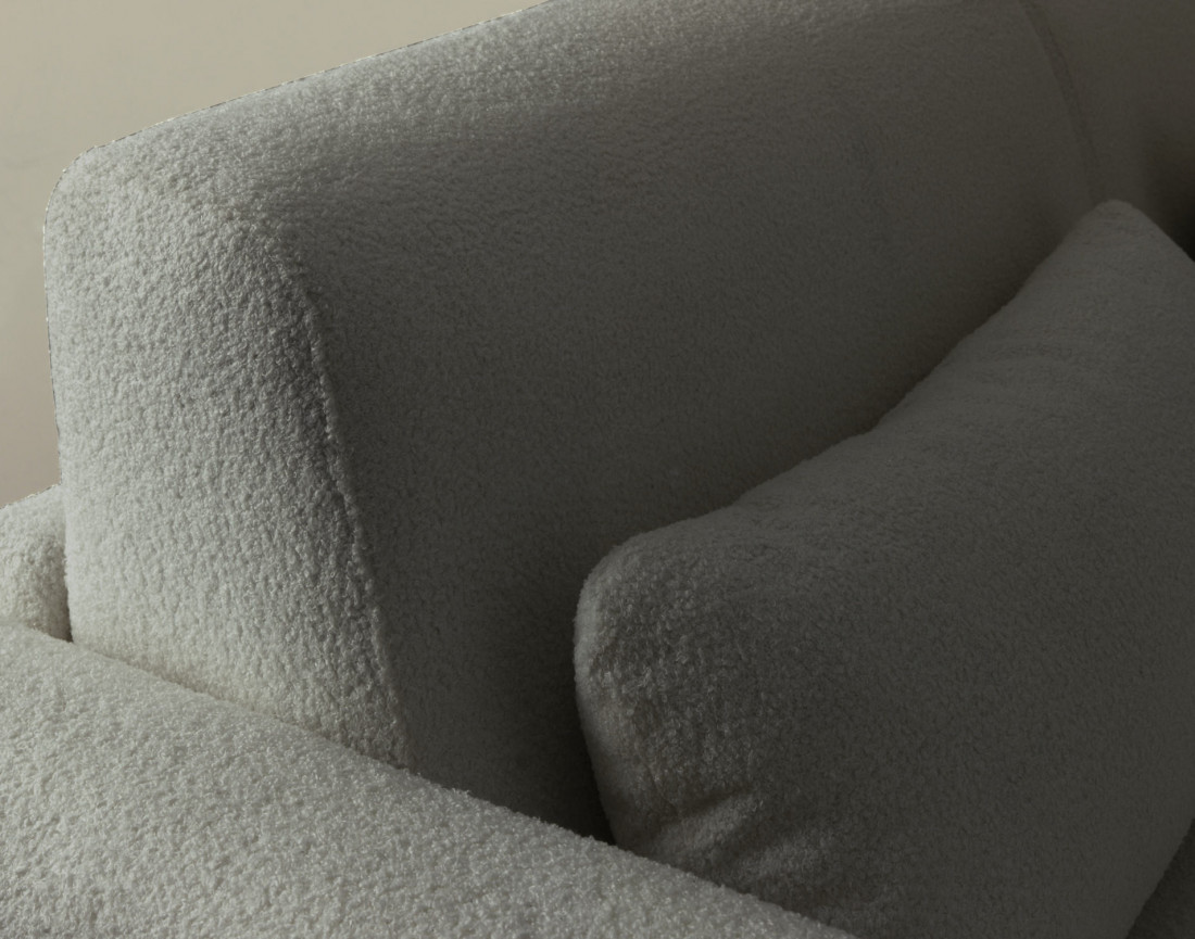 Canapé 3 places convertible express quotidien en tissu bouclette Owen