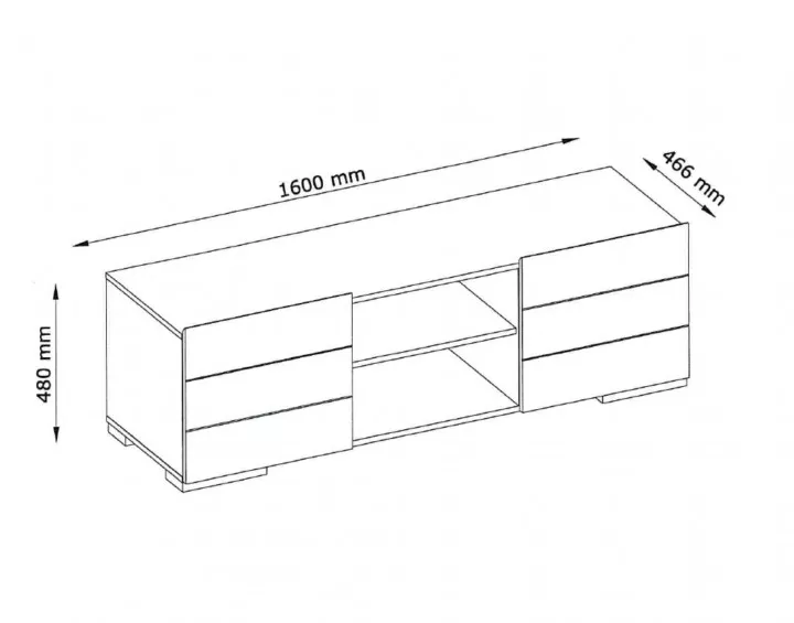 Maze - meuble TV bois gris - style contemporain - 160 cm