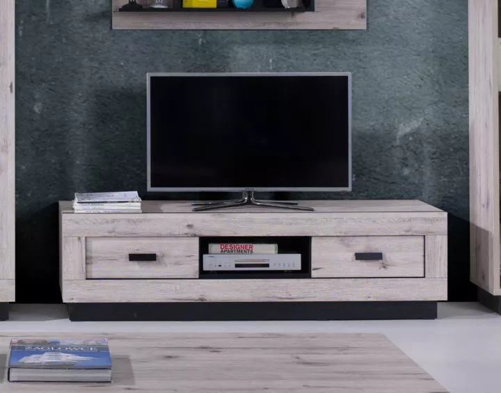 Otis - meuble TV bois gris - style contemporain - 170 cm