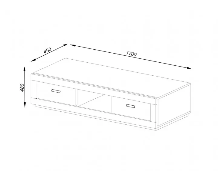 Otis - meuble TV bois gris - style contemporain - 170 cm