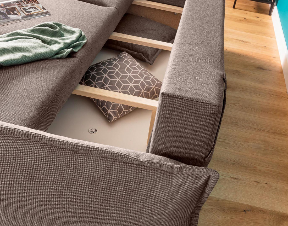 Lena - canapé 3 places convertible avec coffre au style scandinave