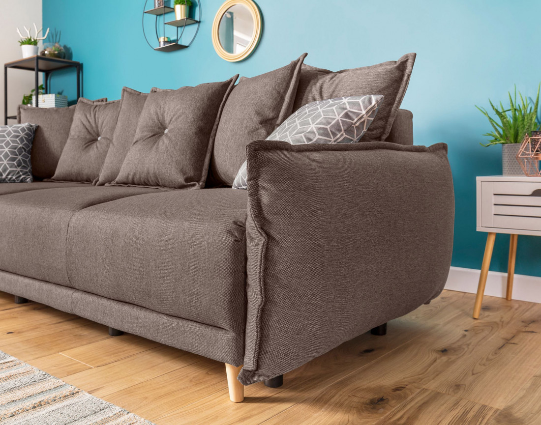 Lena - canapé 3 places convertible avec coffre au style scandinave