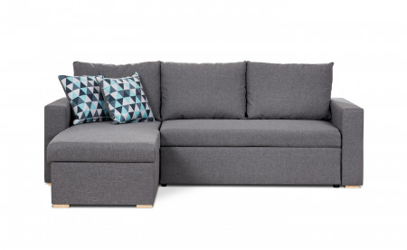 OAKLAND - Canapé d'angle convertible réversible - Gris clair - 223 X 145 X 81CM OAKLAND - Canapé d'angle convertible réversible - Gris clair - 223 X 145 X 81CM