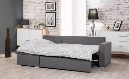 OAKLAND - Canapé d'angle convertible réversible - Gris clair - 223 X 145 X 81CM OAKLAND - Canapé d'angle convertible réversible - Gris clair - 223 X 145 X 81CM