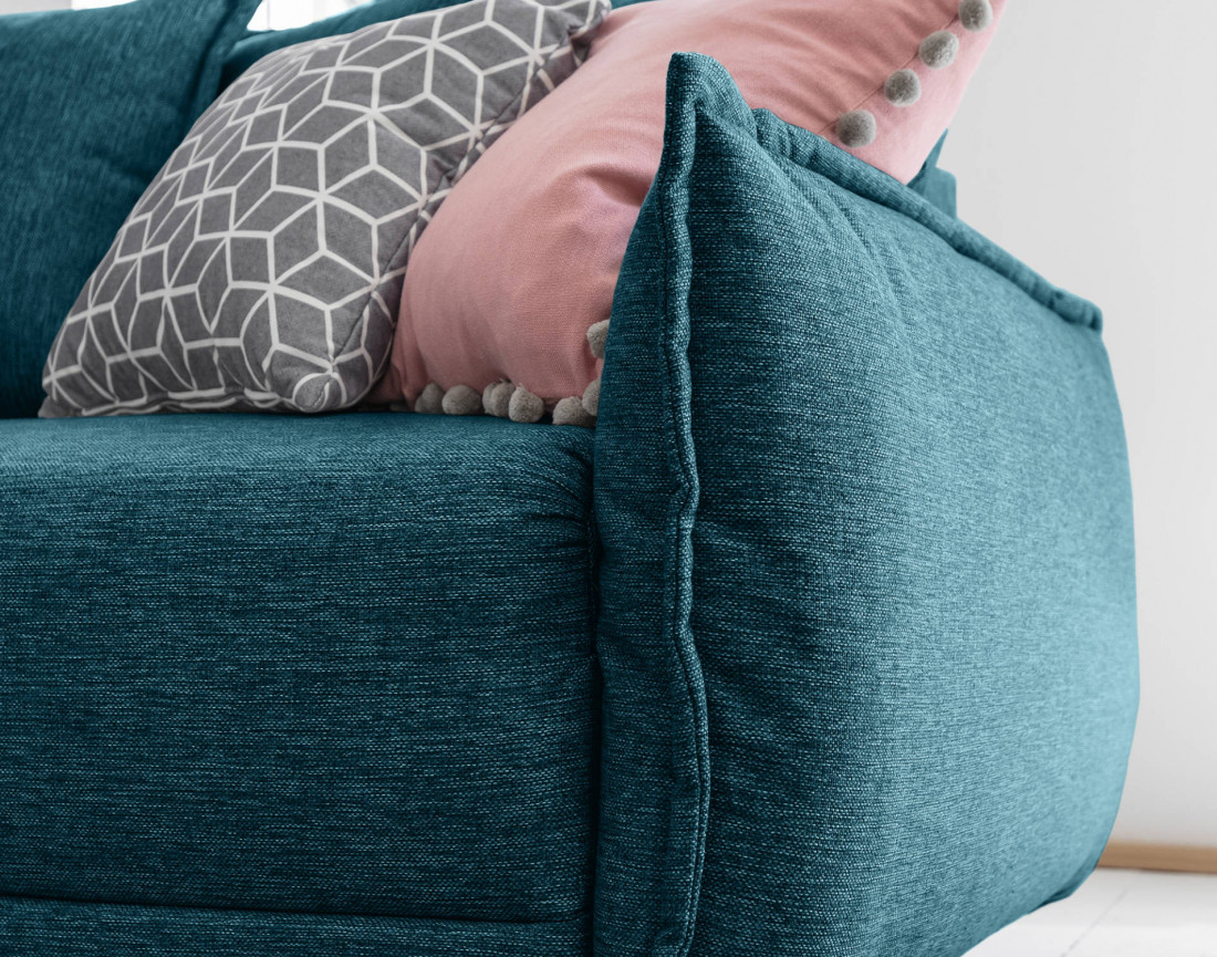 Lena - canapé d'angle convertible - avec coffre - style scandinave - 5 places - droit