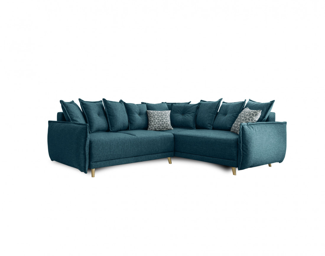 Lena - canapé d'angle convertible - avec coffre - style scandinave - 5 places - droit