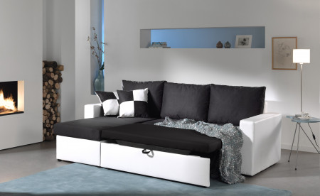 Orlando Blanc/gris Canapé d'angle convertible Orlando Blanc/gris Canapé d'angle convertible