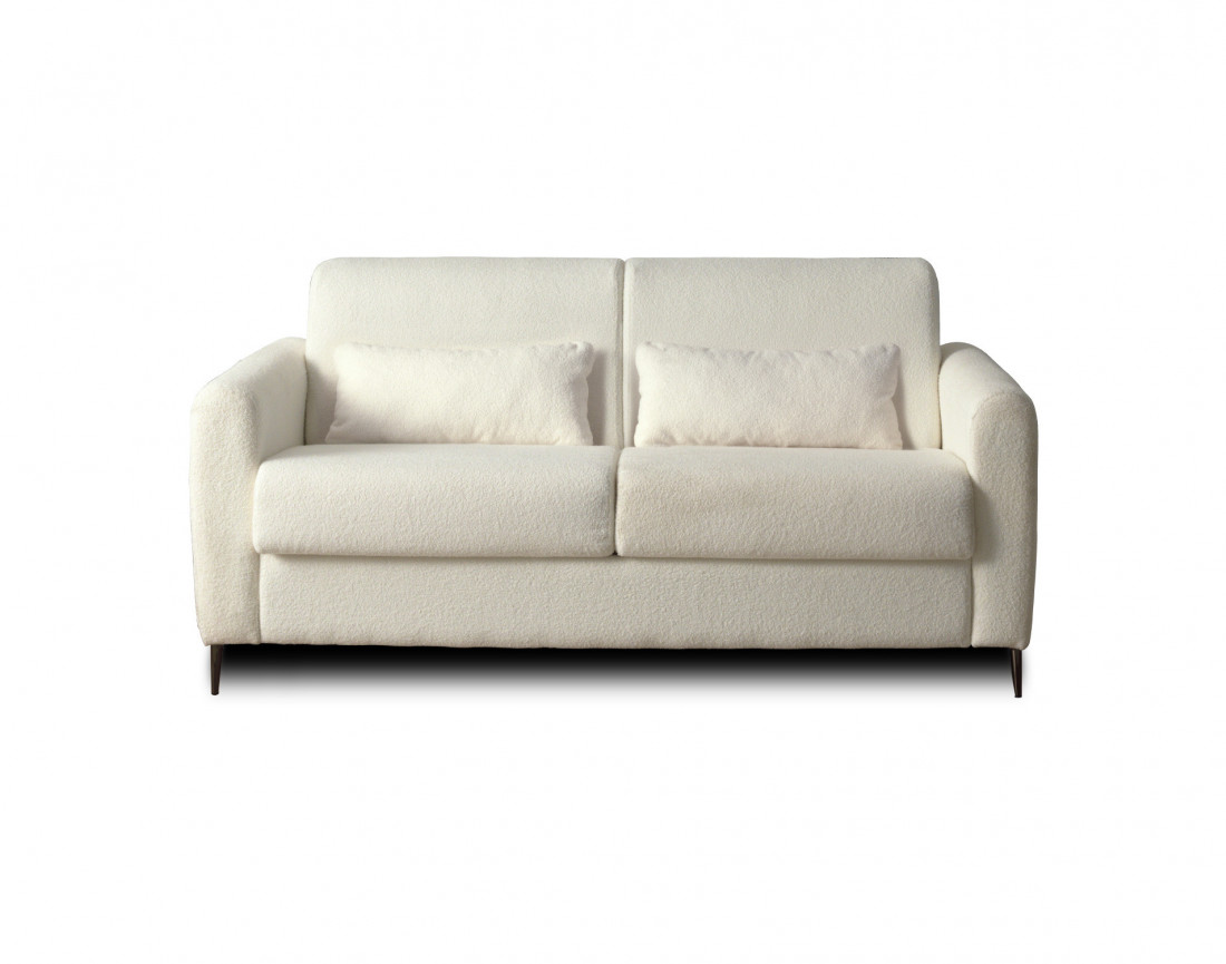 Canapé OWEN 3 places convertible express quotidien en tissu bouclette | Best Mobilier
