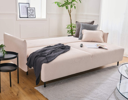 Valentina - canapé 3 places convertible avec coffre en velours côtelé - style contemporain