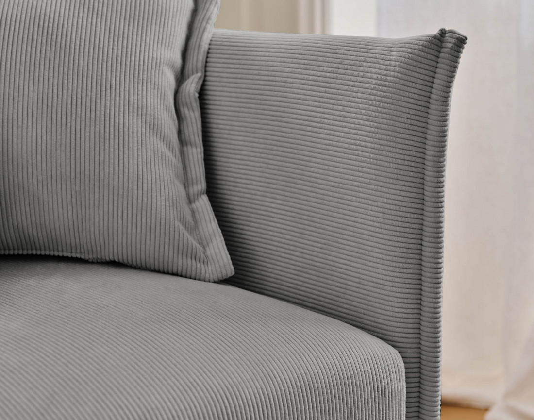 Valentina - canapé 3 places convertible avec coffre en velours côtelé - style contemporain