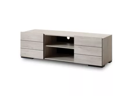 Maze - meuble TV bois gris - style contemporain - 160 cm