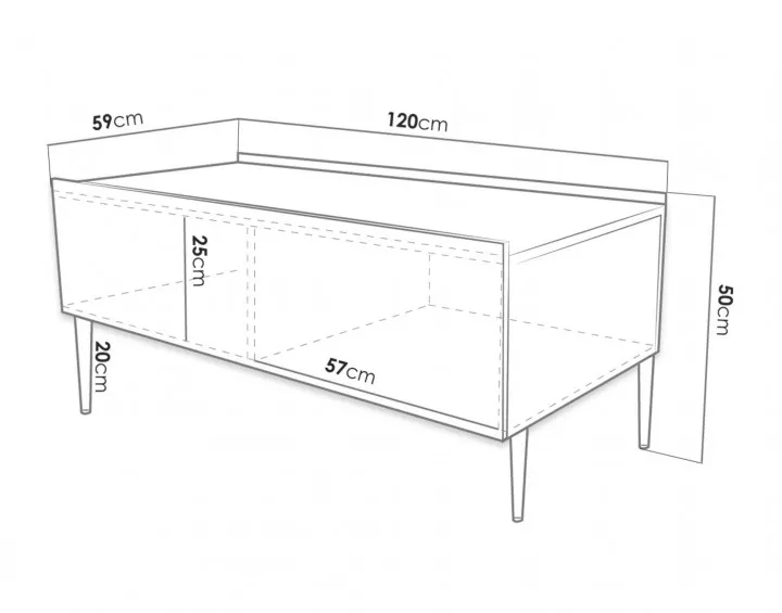 Ambre - table basse - 120 cm - stye contemporain