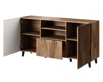 Come - buffet bas - bois - 2 portes, 1 tiroir et 1 niche 150 cm