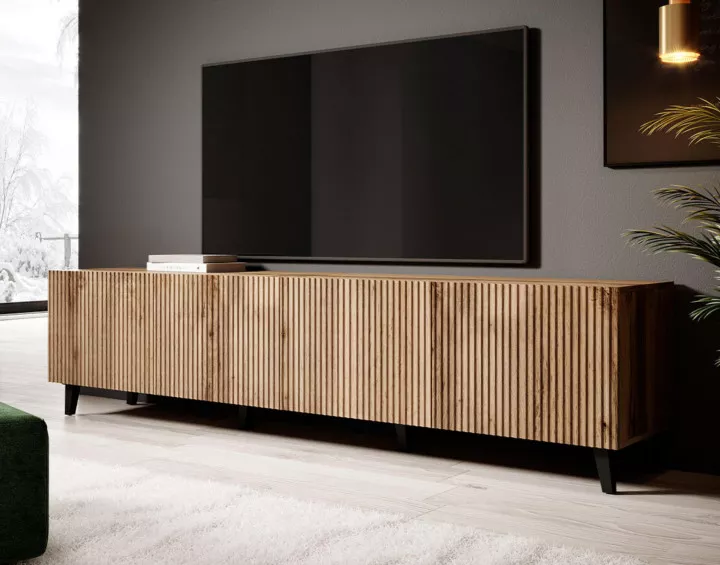 Come - meuble TV - bois - 200 cm - style contemporain