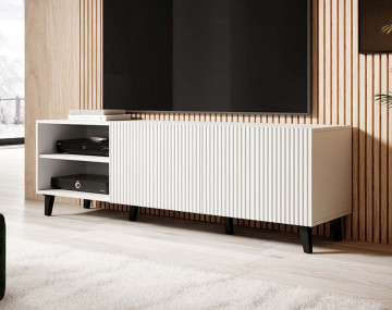Sanna meuble tv 2 portes et 2 niches 150 cm