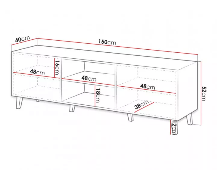 Sanna - meuble tv - 150 cm - style contemporain