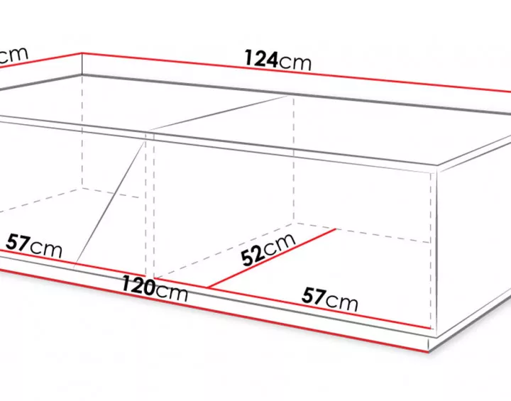 Pitt - Table basse - 124 cm - style industriel