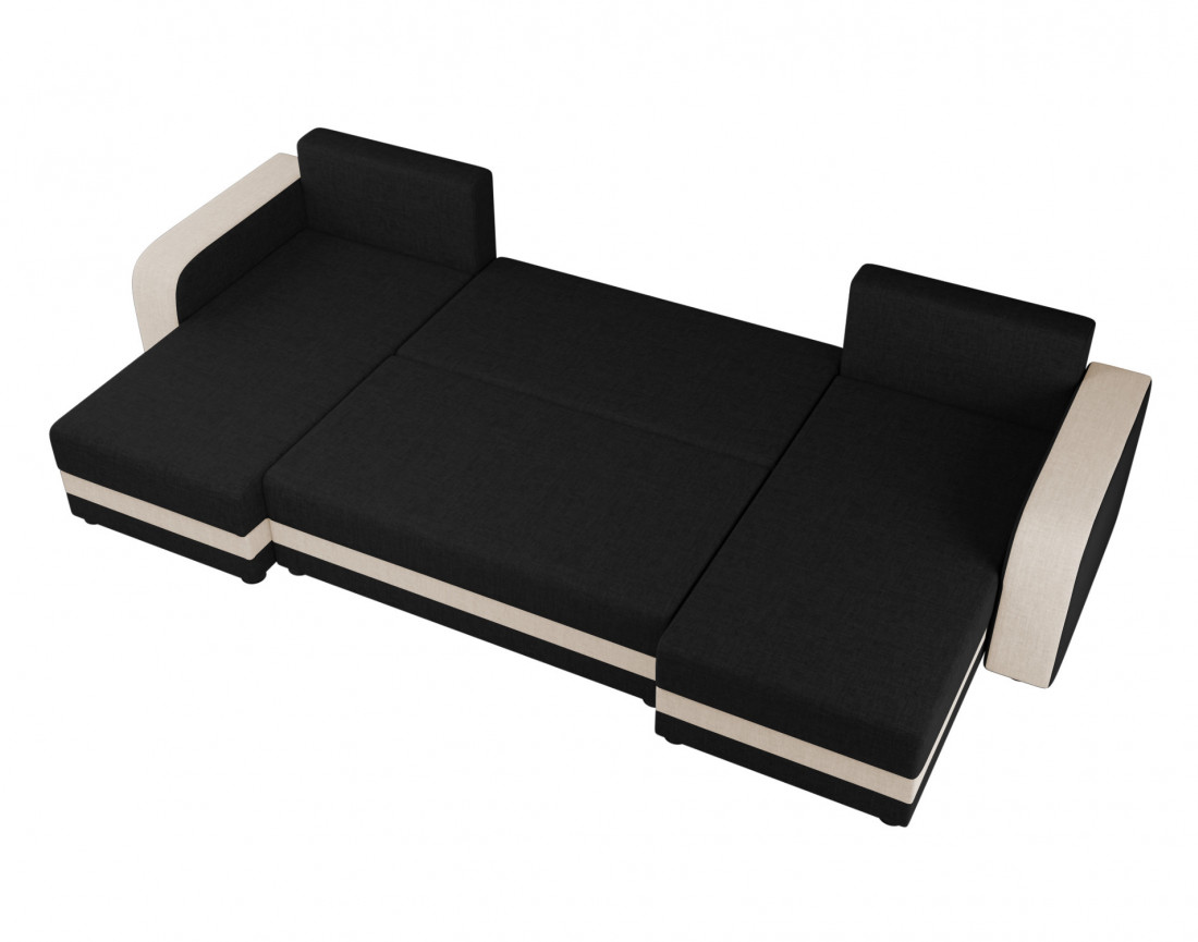 Harvey - canapé panoramique en U 7 places convertible avec coffre en tissu Harvey - canapé panoramique en U 7 places convertible avec coffre en tissu