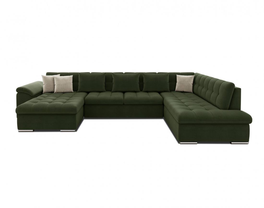 Canapé CHUCK panoramique d'angle droit convertible avec coffre