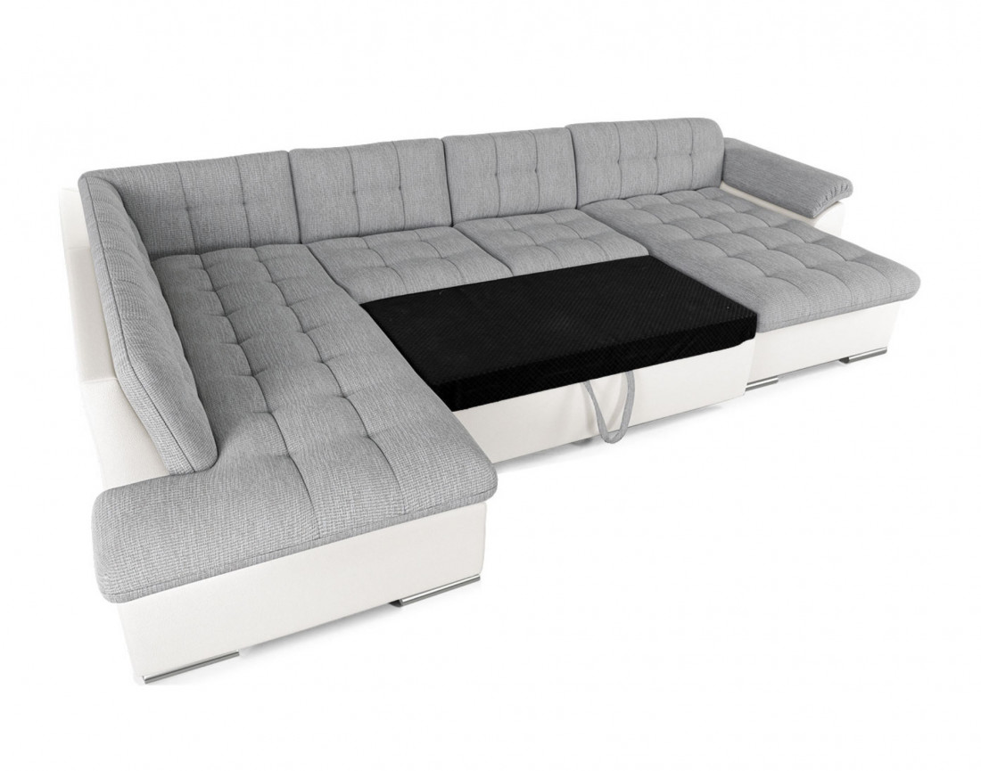 Chuck – canapé panoramique d'angle gauche convertible avec coffre au style contemporain