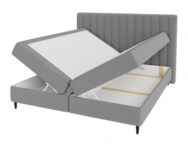 Maria - lit boxspring 160x200 - en velours - coffres et surmatelas inclus