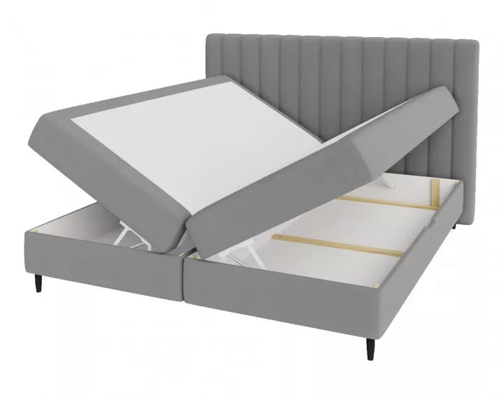 Maria - lit 180x200 - en velours - coffres et surmatelas inclus