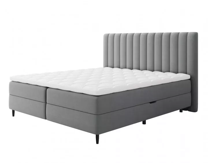 Maria - lit 180x200 - en velours - coffres et surmatelas inclus