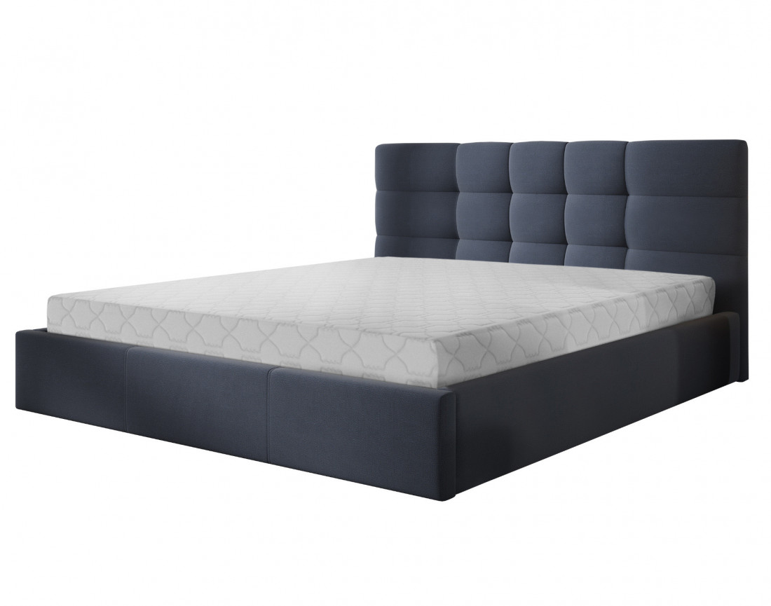 Mael - lit coffre 180x200 cm - en tissu et sommier inclus