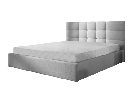 Mael - lit coffre 160x200 cm - en tissu et sommier inclus