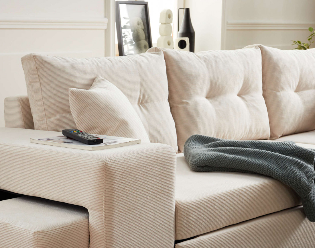 Canapé Modulable 4 Places Avec Pouf Lennon | Westwing