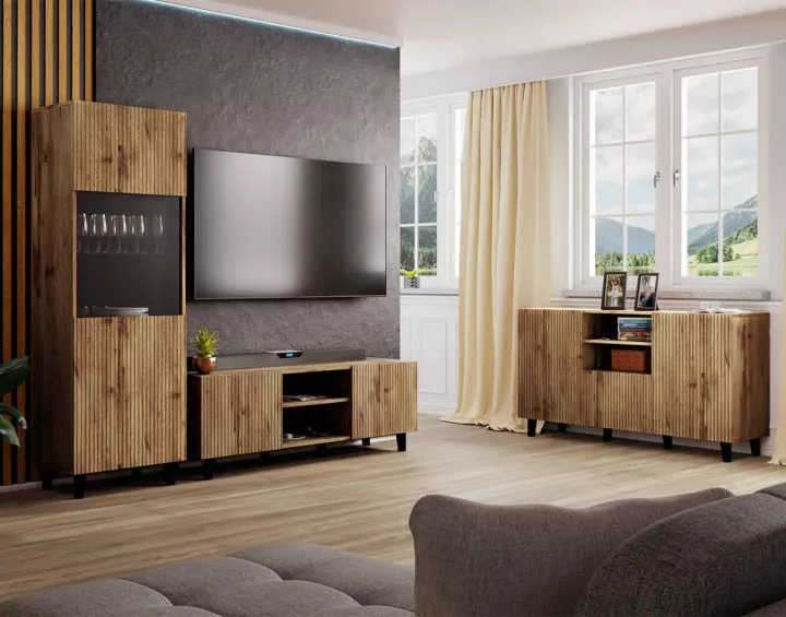 Come - meuble TV - bois - 200 cm - style contemporain