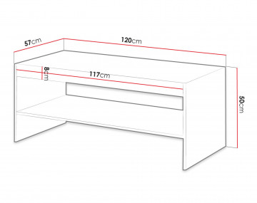 Come - table basse - bois - 1 niche 120 cm
