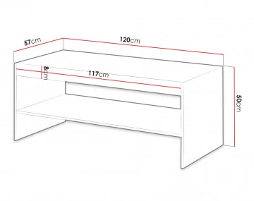 Come - table basse - bois - 1 niche 120 cm