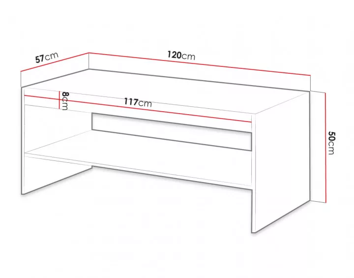 Come - table basse - bois - 120 cm - style contemporain