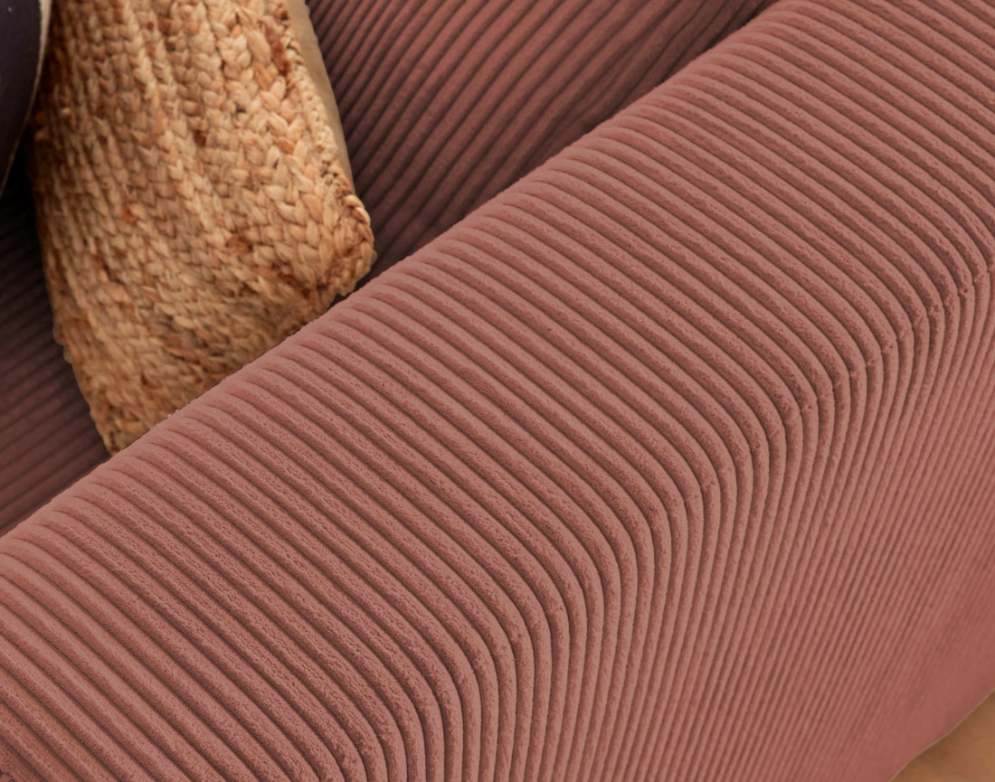 Canapé modulable d'angle gauche 5 places en velours côtelé Victoire Canapé modulable d'angle gauche 5 places en velours côtelé Victoire