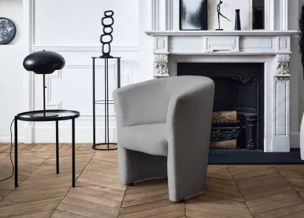 Fauteuil en tissu bouclette ultra tendance - Kori