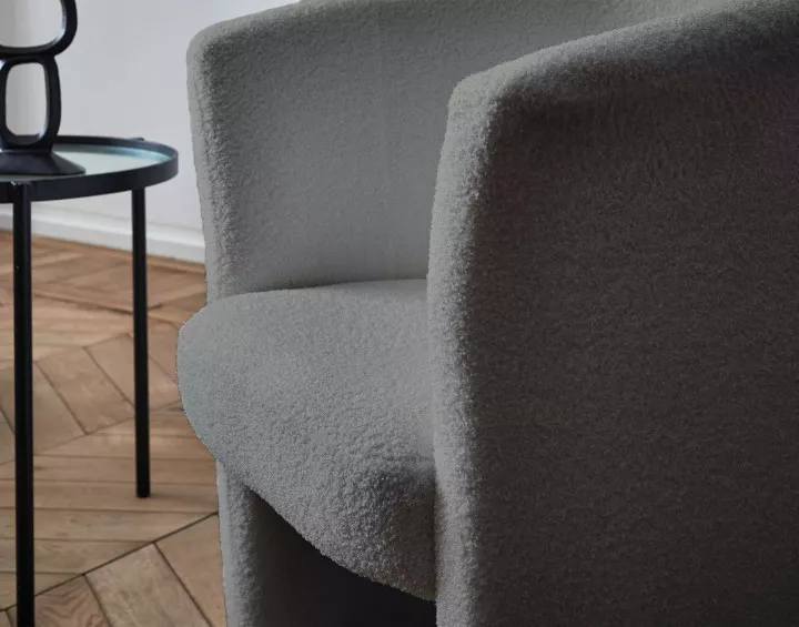 Fauteuil en tissu bouclette ultra tendance - Kori