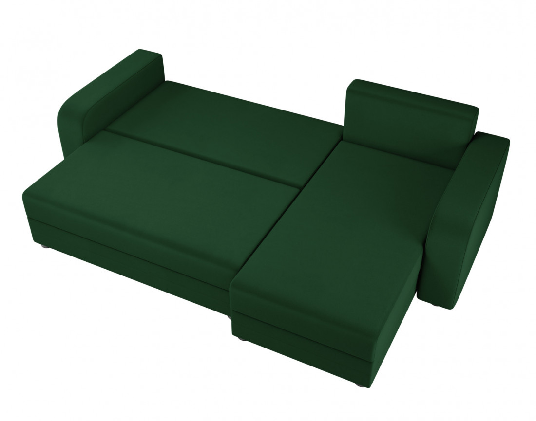 Harvey - canapé d'angle 4 places réversible convertible avec coffre en velours - style contemporain